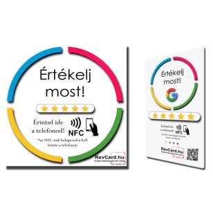   4 - Google értékelésgyűjtő NFC tábla + NFC kártya QR kóddal és ajándék nyakbaakasztóval