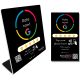6 - Google értékelésgyűjtő NFC állvány + NFC kártya QR kóddal és ajándék nyakbaakasztóval - fekete - angol