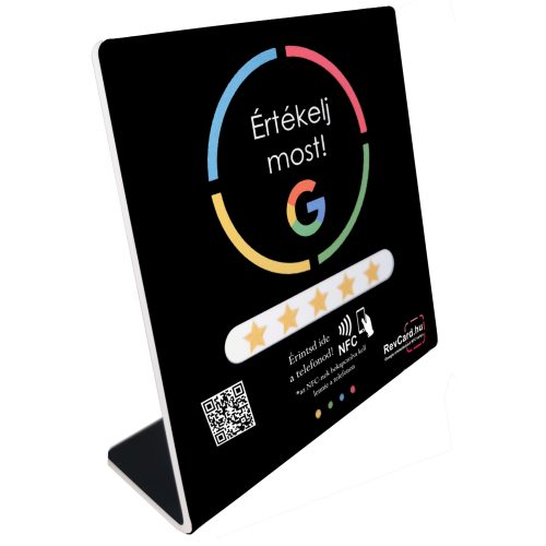 3 - Google értékelésgyűjtő NFC állvány QR kóddal (1db)