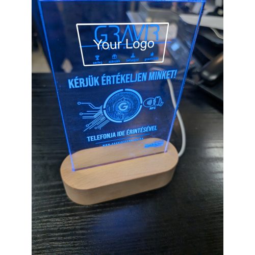 1 - Google értékelésgyűjtő NFC LED állvány QR kóddal (1db)