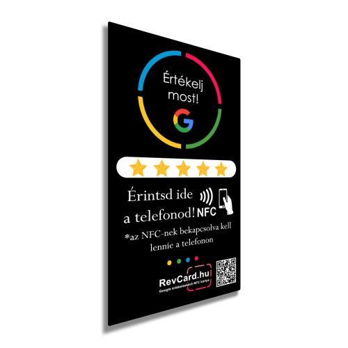 1 - Google értékelésgyűjtő NFC kártya QR kóddal és ajándék nyakbaakasztóval (1db)