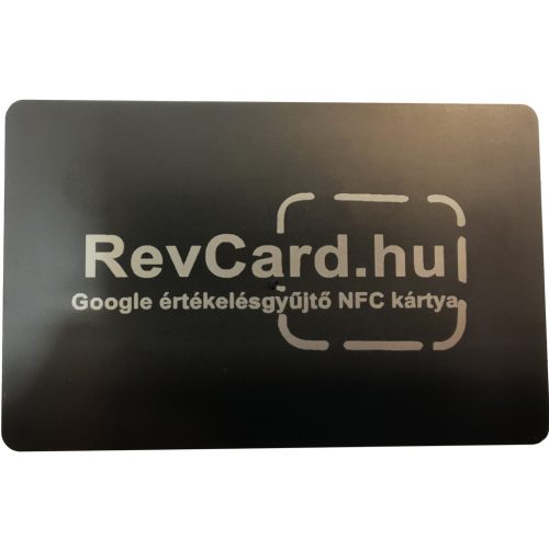 3 - Fém, SAJÁT LOGÓDDAL egyedileg gravírozott Google értékelésgyűjtő NFC kártya QR kóddal - fekete-ezüst (1db)