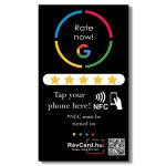 6 - Google értékelésgyűjtő NFC kártya QR kóddal és ajándék nyakbaakasztóval - angol
