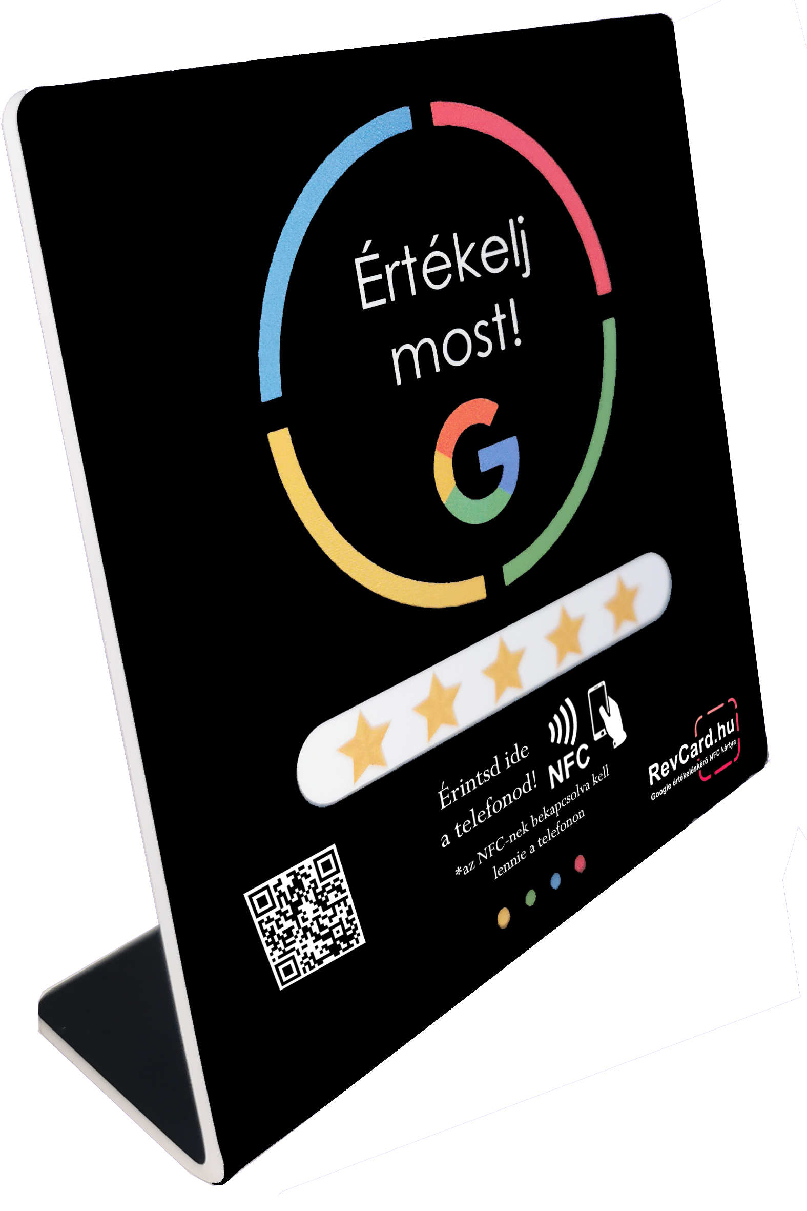 NFC Google értékelésgyűjtő állvány - fekete